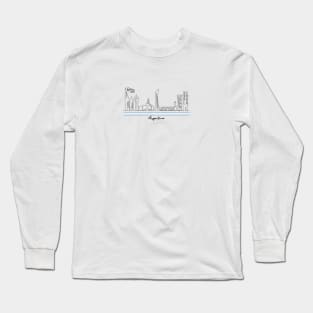 Doha Skyline - Qatar 2022 - Argentina Long Sleeve T-Shirt